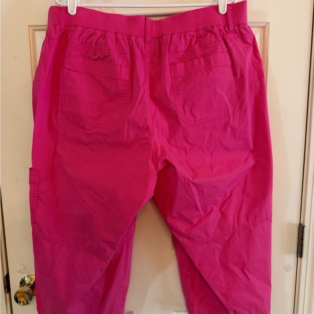 Lane Bryant Hot Pink Cargo Capri with Drawstring - Picture 8 of 9